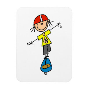 Skateboarding-Strichmännchen Magnet