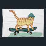 Skateboarding Tabby Cat Geschirrtuch<br><div class="desc">KARO MEOWT! Dekorieren Sie Ihre Küche mit diesem lustigen Katzenhandtuch. Macht ein großartiges Hauswärme- oder Geburtstagsgeschenk für diesen Katzenliebhaber in eurem Leben! Oder die Skateboarder! Passen Sie es mit Ihrem eigenen Text an,  wenn Sie möchten. Karo in meinem Shop für mehr passende Sachen wie Tasse und Aufkleber!</div>