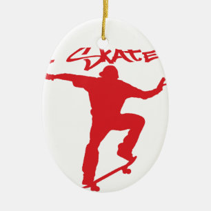 Skateboarding Trick Keramikornament