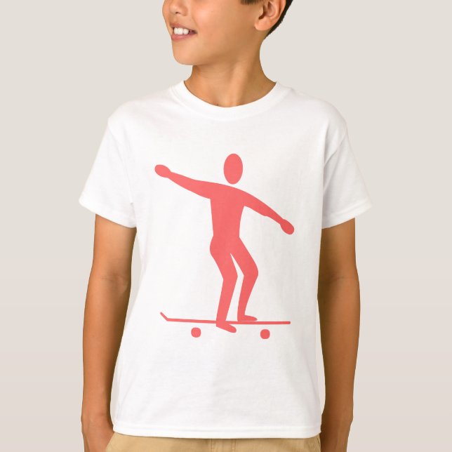 Skateboarding - Tropenrosa T-Shirt (Vorderseite)