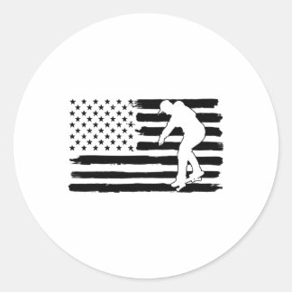 Skateboarding Usa Flag  Runder Aufkleber