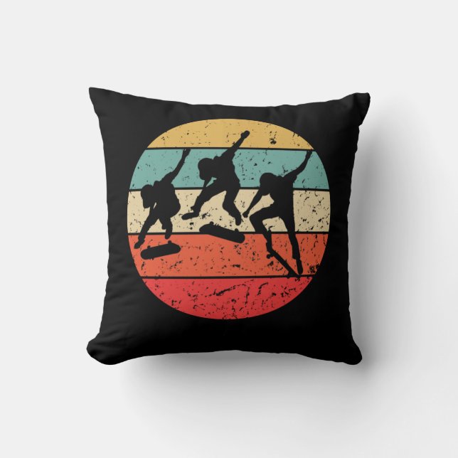 Skateboarding - Vintage Retro Skateboarder Kissen (Vorderseite)