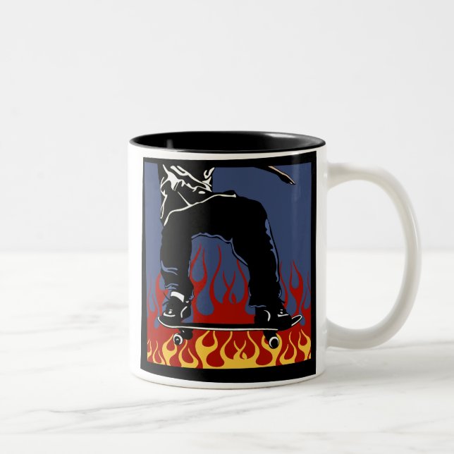 Skateboardkaffee-Tasse Zweifarbige Tasse (Rechts)