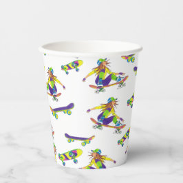 Skateboardmädchen Pappbecher