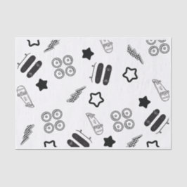 Skateboardmuster Schwarz 10LB Gewebepapier Seidenpapier