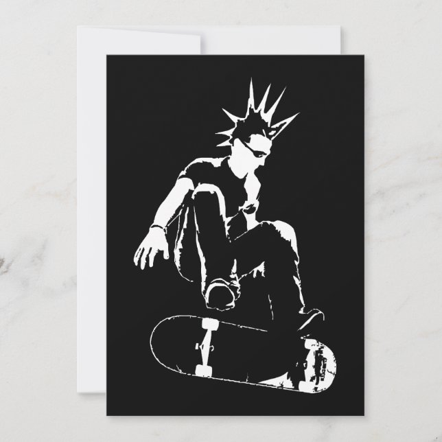 Skateboardpunk Einladung (Vorderseite)