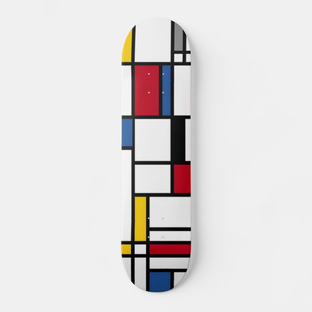 Skateboards art Piet Mondrian abstraction (Vorderseite)