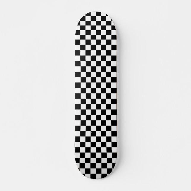 Skateboards Checker Pattern-black and white  (Vorne)
