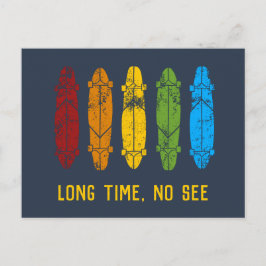 Skateboards mit Regenbogen-Longboards - Benutzerde Postkarte