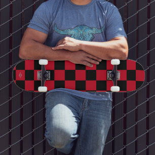 Skateboards Schwarzes und Rotes Schachbrett HAMbWG