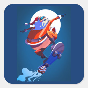 SKATEBOARDS STICKERS SANTA CLAUS