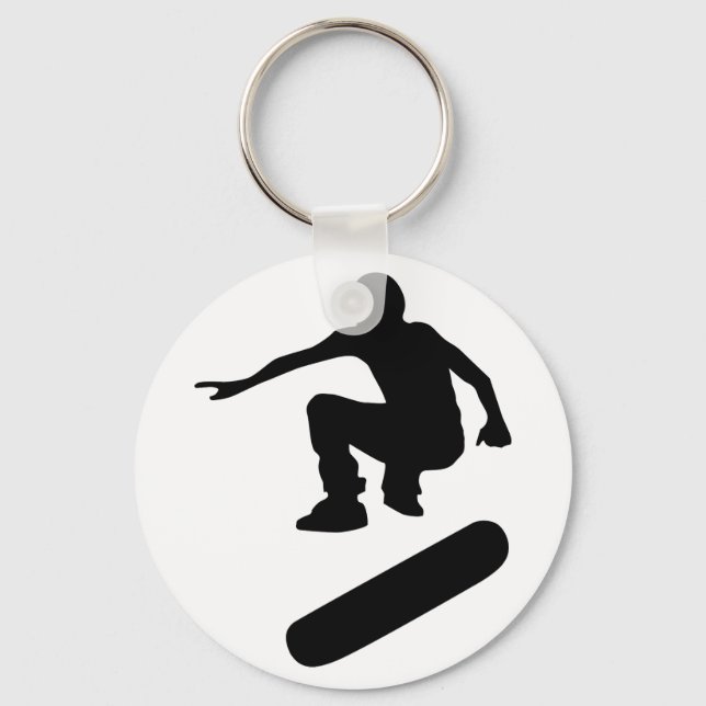 SkateboardSilhouette Schlüsselanhänger (Vorderseite)