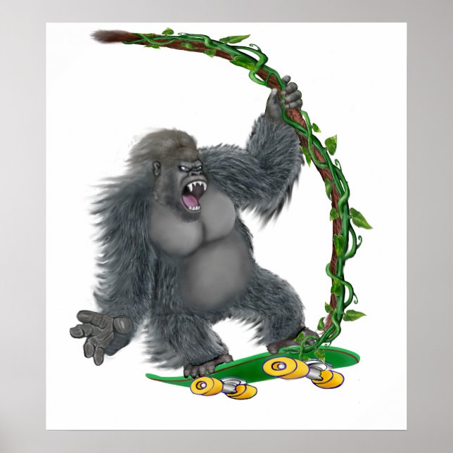 SKATEBORD GORILLA POSTER (Vorne)