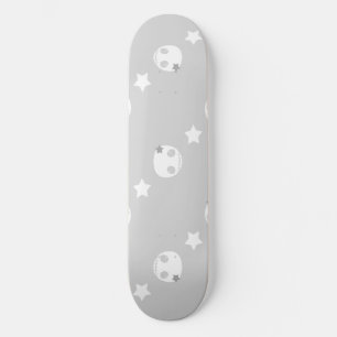 Skatedeck Grau und Weiß Skateboard