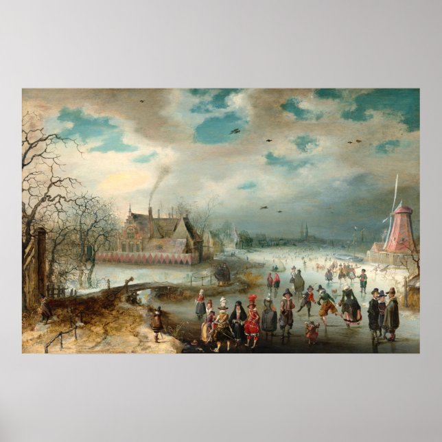 Skaten auf dem Amstel River, van Breen Art Poster (Vorne)