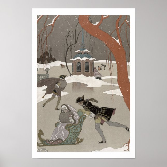 Skaten auf dem Frostsee, Abbildung für Poster (Vorne)