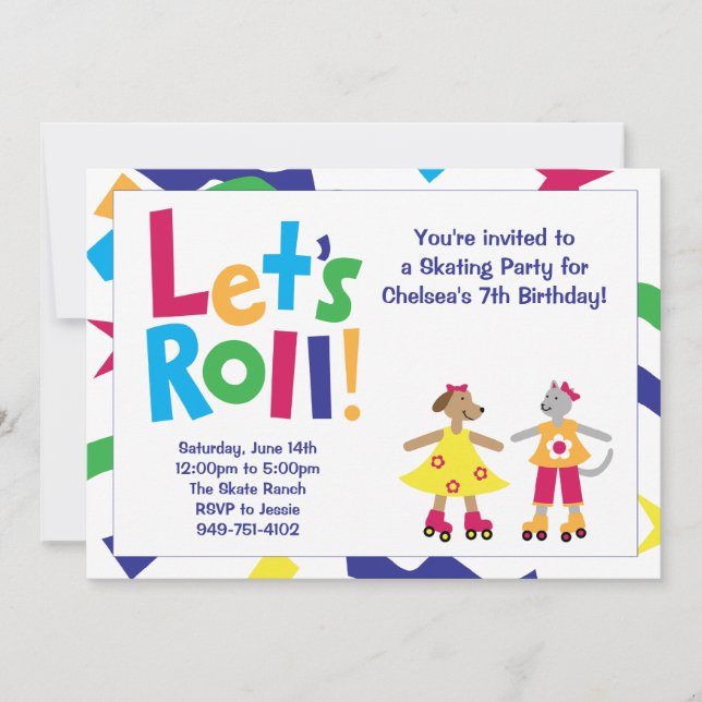 Skaten Birthday Party Einladung (Vorderseite)
