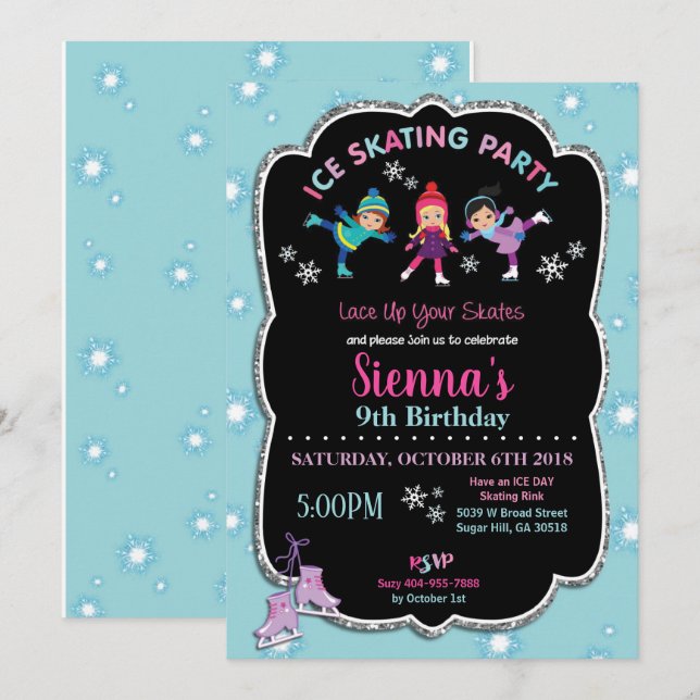 Skaten Birthday Party - Giro del Malcantone Einladung (Vorne/Hinten)
