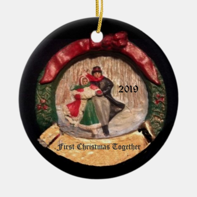 SKATEN COUPLE 2019 ERSTE XMAS-ORNAMENT KERAMIK ORNAMENT (Vorne)