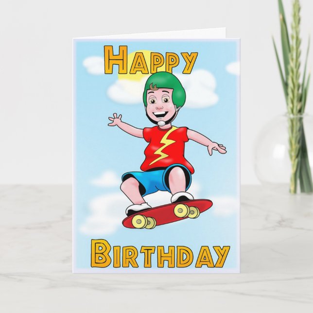 Skaten-Geburtstag Karte (Vorderseite)