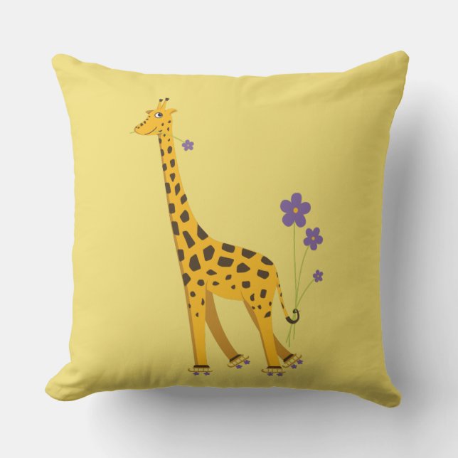 Skaten Giraffe Kissen Für Draußen (Vorderseite)