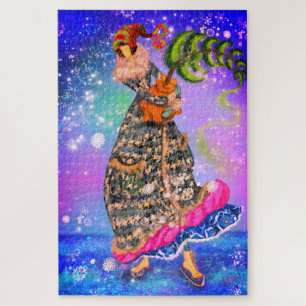 Skaten Girl mit Weihnachtsbaumpuzzle