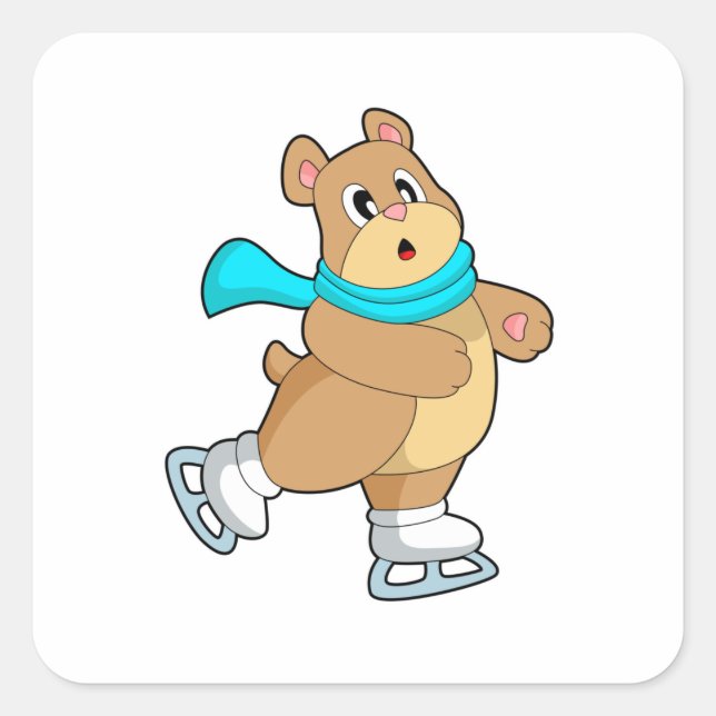 Skaten-Ice-Skate Quadratischer Aufkleber (Vorderseite)