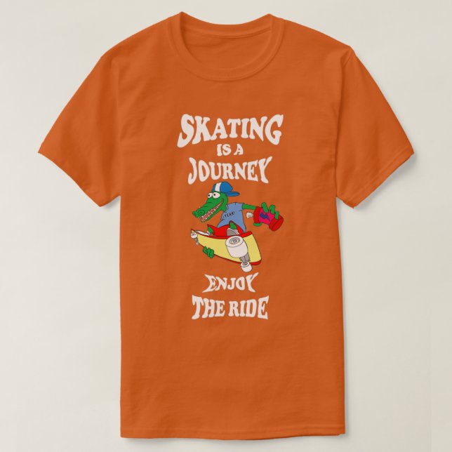 Skaten-Krokodil T-Shirt (Design vorne)