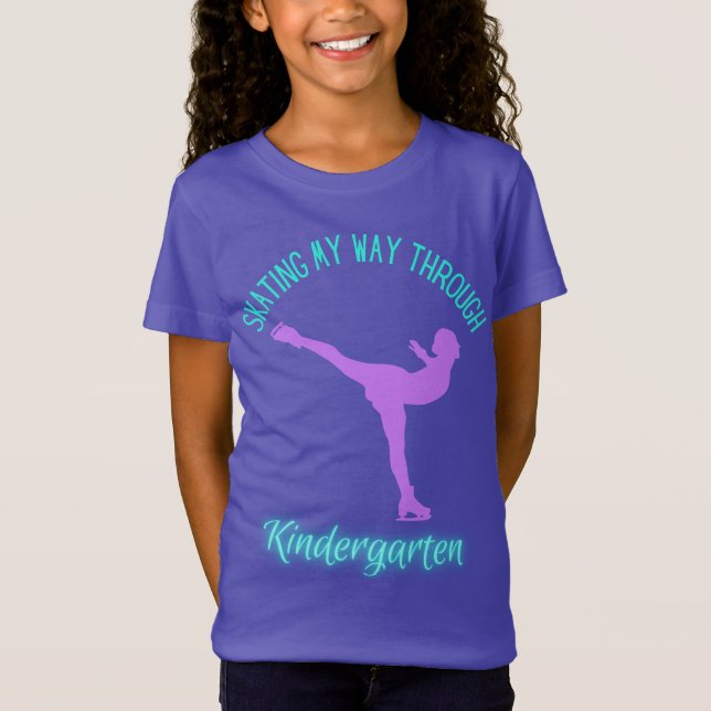 Skaten Mein Weg durch den Kindergarten Lila Aquama T-Shirt (Vorderseite)