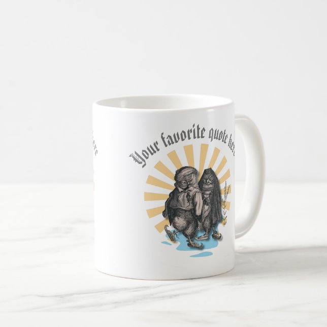 Skaten Owls Retro Style Nostalgisches Design Kaffeetasse (VorderseiteRechts)