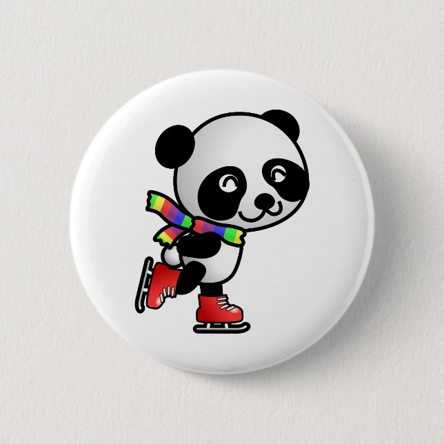 Skaten Panda Button (Vorderseite)