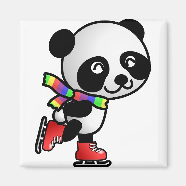 Skaten Panda Magnet (Vorne)