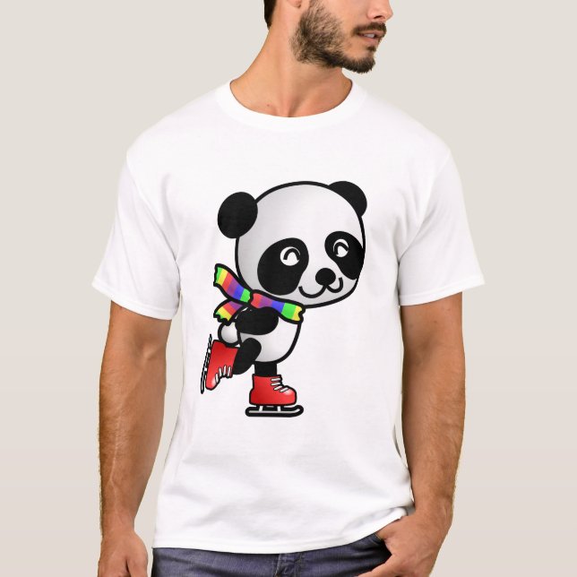 Skaten Panda T-Shirt (Vorderseite)