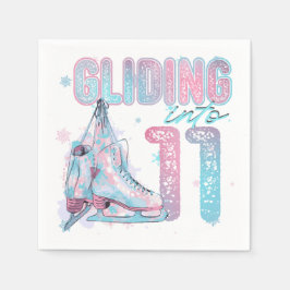 Skaten-Party "Gliding into" 11. Geburtstag Serviette