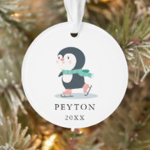 Skaten Penguin Kid Weihnachtsschmuck