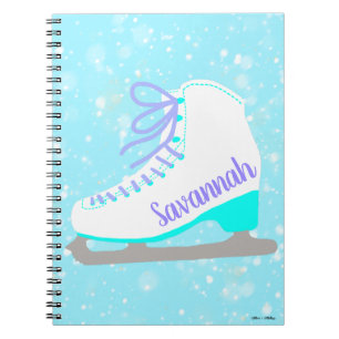 Skaten "personalisiert Ice Skate Blue Snow" Notizblock