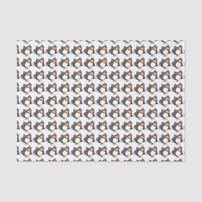 Skaten Pinguine Holiday Tissue Paper Seidenpapier (Vorderseite)