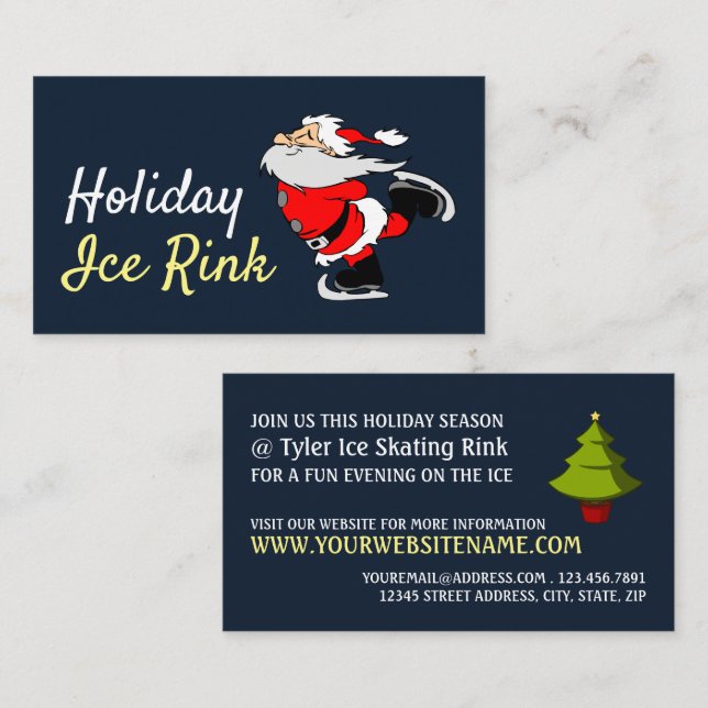 Skaten Santa, Holiday Ice Rink, Festivals Visitenkarte (Vorne/Hinten)