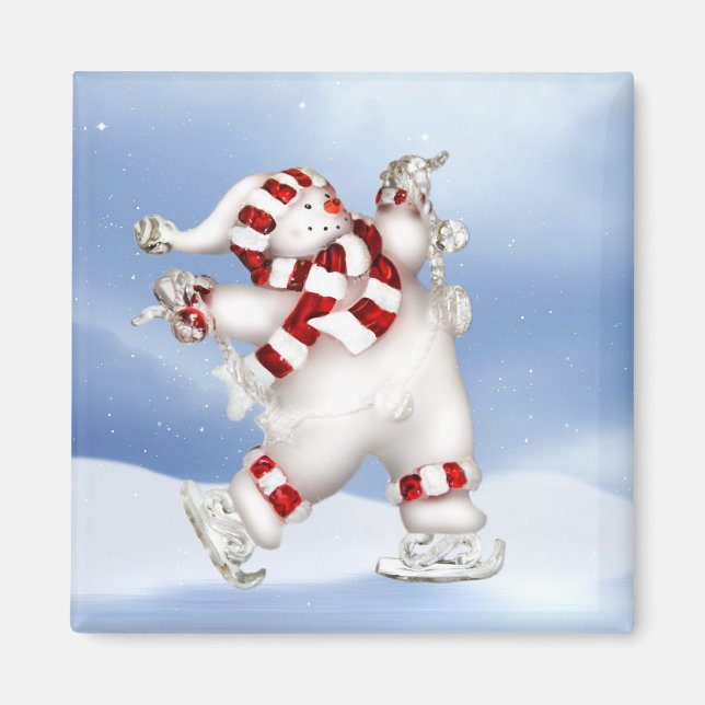 Skaten Snowman Magnet (Vorne)