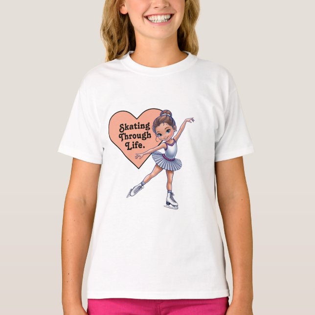 "Skaten Through Life" Ice Skater T - Shirt (Vorderseite)