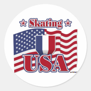 SKATEN USA RUNDER AUFKLEBER