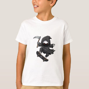 Skatende Sensenmann-Sense Chibi-Kinder T-Shirt