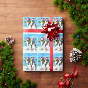 Skatenpenguin-Verpackungs-Papier Geschenkpapier