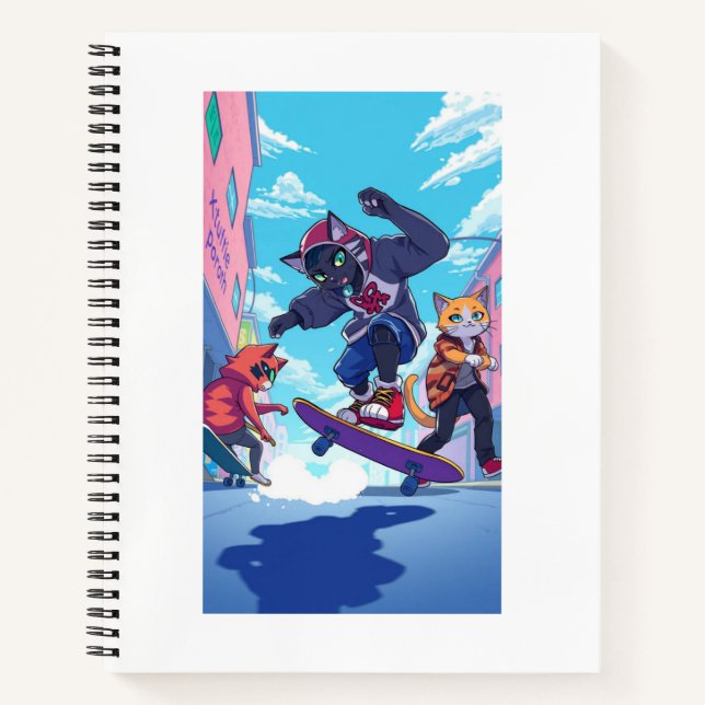 Skater Cats Sketchbook Notizbuch (Vorderseite)