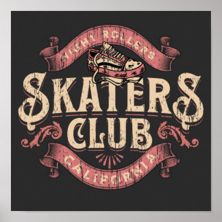 Skater Club Not Kalifornien Emblem T - Shirt Poster