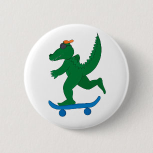 Skater Crocodile Button