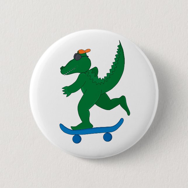 Skater Crocodile Button (Vorderseite)