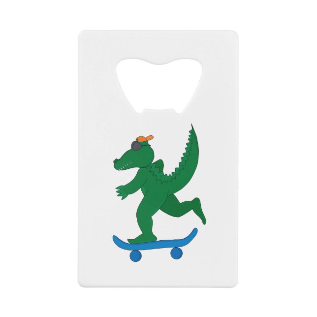 Skater Crocodile Geldbeutel Flaschenöffner (Vorderseite)