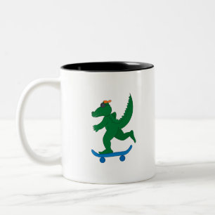Skater Crocodile Zweifarbige Tasse