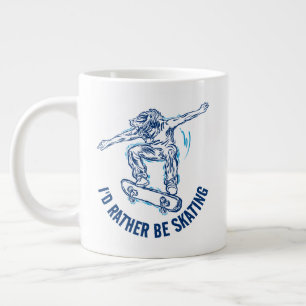 Skater, der mitten in der Luft fährt, statt Skaten Jumbo-Tasse